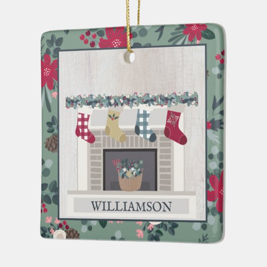 Moderne kerst met feestdag keramisch ornament (Links)