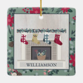 Moderne kerst met feestdag keramisch ornament (Achterkant)