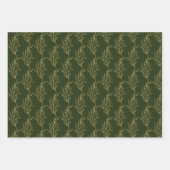 Moderne kerst met groene en goudkalligrafie inpakpapier vel (Voorkant)