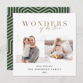 Moderne kerst met religieuze gouden kermis met mee feestdagenkaart (Voorkant / Achterkant)