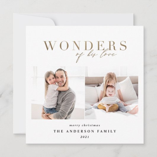 Moderne kerst met religieuze gouden kermis met mee feestdagenkaart (Voorkant)