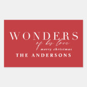 Moderne kerst met religieuze kerst rechthoekige sticker (Voorkant)