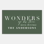 Moderne kerst met religieuze kerst rechthoekige sticker (Voorkant)