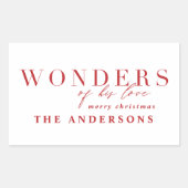 Moderne kerst met religieuze kerst rechthoekige sticker (Voorkant)