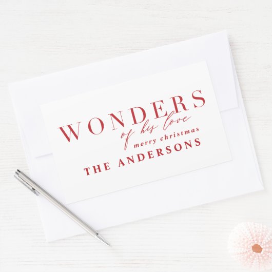 Moderne kerst met religieuze kerst rechthoekige sticker (Envelop)