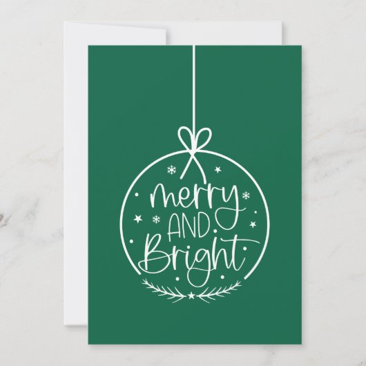 Moderne Kerst met vrolijk licht Feestdagenkaart (Voorkant)