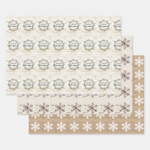 Moderne kerst met vuursteentje Rustic Burlap en ho Inpakpapier Vel