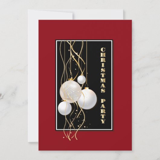 Moderne kerst met zwarte, rode en gouden kleuren kaart (Voorkant)