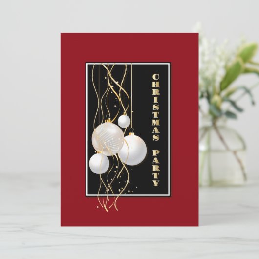 Moderne kerst met zwarte, rode en gouden kleuren kaart (Staand voorkant)