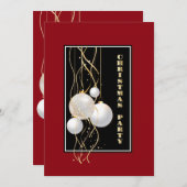 Moderne kerst met zwarte, rode en gouden kleuren kaart (Voorkant / Achterkant)