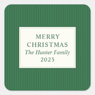 Moderne Kerst Minimale Kerstfavoriet Groen Vierkante Sticker