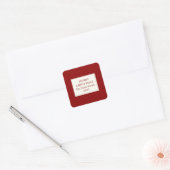 Moderne Kerst Minimale Kerstfavoriet Rood Vierkante Sticker (Envelop)