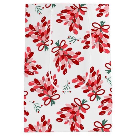 Moderne kerst Mistletoe Medium Cadeauzakje (Achterkant)