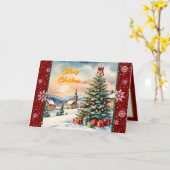 Moderne Kerst Mooie Feestelijke Collectie Kaart (Gele Bloem)