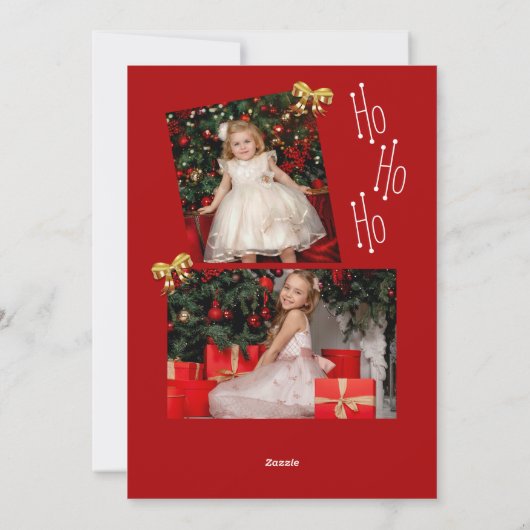 Moderne kerst-multifoto platte kerstkaart (Achterkant)