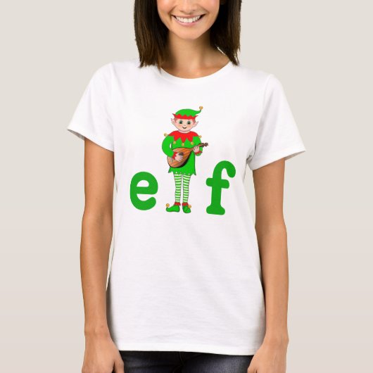 Moderne Kerst Musical Elf T-shirt (Voorkant)