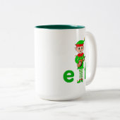 Moderne Kerst Musical Elf Tweekleurige Koffiemok (Voorkant rechts)