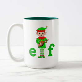 Moderne Kerst Muziek Elf  Tweekleurige Koffiemok