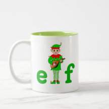 Moderne Kerst Muziek Elf  Tweekleurige koffiemok