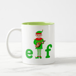 Moderne Kerst Muziek Elf  Tweekleurige koffiemok