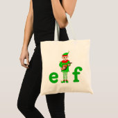 Moderne Kerst Muzikale Elf Boodschappentas Tote Bag (Voorkant (product))