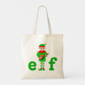 Moderne Kerst Muzikale Elf Boodschappentas Tote Bag (Achterkant)
