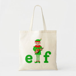Moderne Kerst Muzikale Elf Boodschappentas Tote Bag