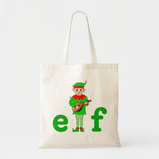 Moderne Kerst Muzikale Elf Boodschappentas Tote Bag (Voorkant)