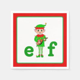 Moderne Kerst Muzikale Elf  Servet