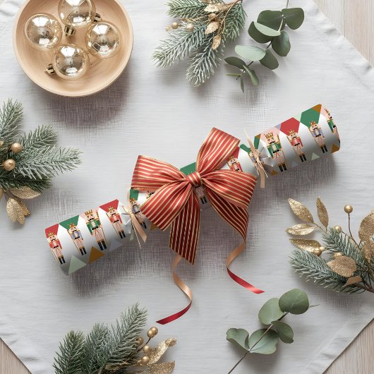 Moderne Kerst Notenkraker Argyle Diamantpatroon Cadeaupapier