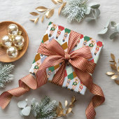 Moderne Kerst Notenkraker Argyle Diamantpatroon Cadeaupapier