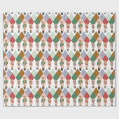 Moderne Kerst Notenkraker Argyle Diamantpatroon Cadeaupapier (Vlak)