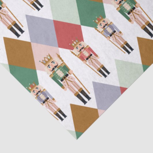 Moderne Kerst Notenkraker Argyle Diamantpatroon Tissuepapier (Detail)