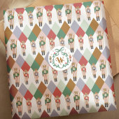 Moderne Kerst Notenkraker Argyle Diamantpatroon Tissuepapier