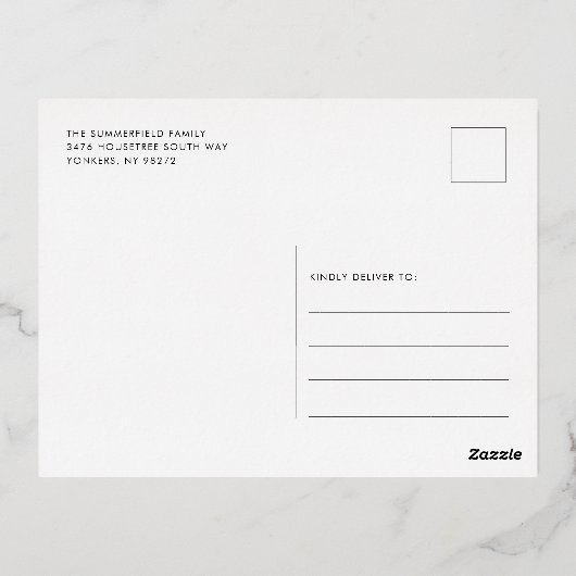 Moderne kerst notenkraker script folie feestdagen briefkaart (Achterkant)