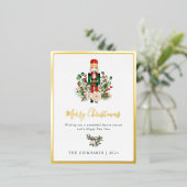 Moderne kerst notenkraker script folie feestdagen briefkaart (Staand Voorkant)