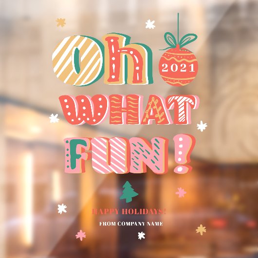 Moderne kerst Oh wat leuk handlettering Raamsticker (Vel 2)