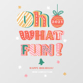 Moderne kerst Oh wat leuk handlettering Raamsticker (Vel)