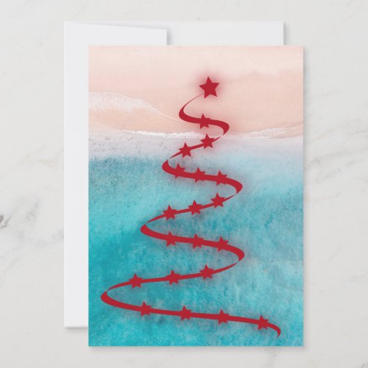 Moderne kerst op het strand kaart (Achterkant)