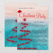 Moderne kerst op het strand kaart (Voorkant / Achterkant)