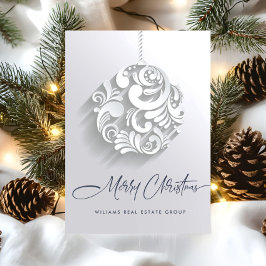 Moderne Kerst Ornament Corporate Greeting Feestdagenkaart