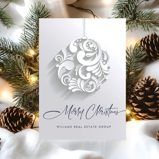 Moderne Kerst Ornament Corporate Greeting Feestdagenkaart