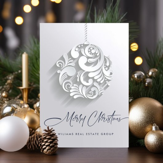 Moderne Kerst Ornament Corporate Greeting Feestdagenkaart