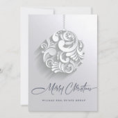 Moderne Kerst Ornament Corporate Greeting Feestdagenkaart (Voorkant)