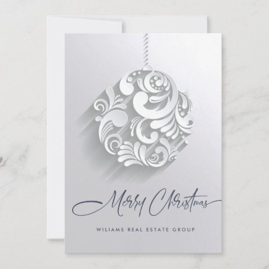 Moderne Kerst Ornament Corporate Greeting Feestdagenkaart (Voorkant)