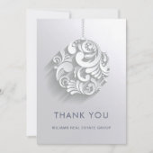 Moderne Kerst Ornament Corporate Holiday Bedankkaart (Voorkant)