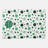 Moderne kerst ornament familienaam theedoek (Horizontaal)