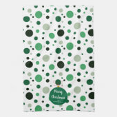 Moderne kerst ornament familienaam theedoek (Verticaal)