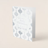 Moderne Kerst Ornament Foto Folie Kaarten (Voorkant)