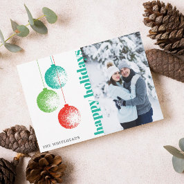 Moderne Kerst Ornament Gelukkig Kerstfeest Familie Feestdagenkaart